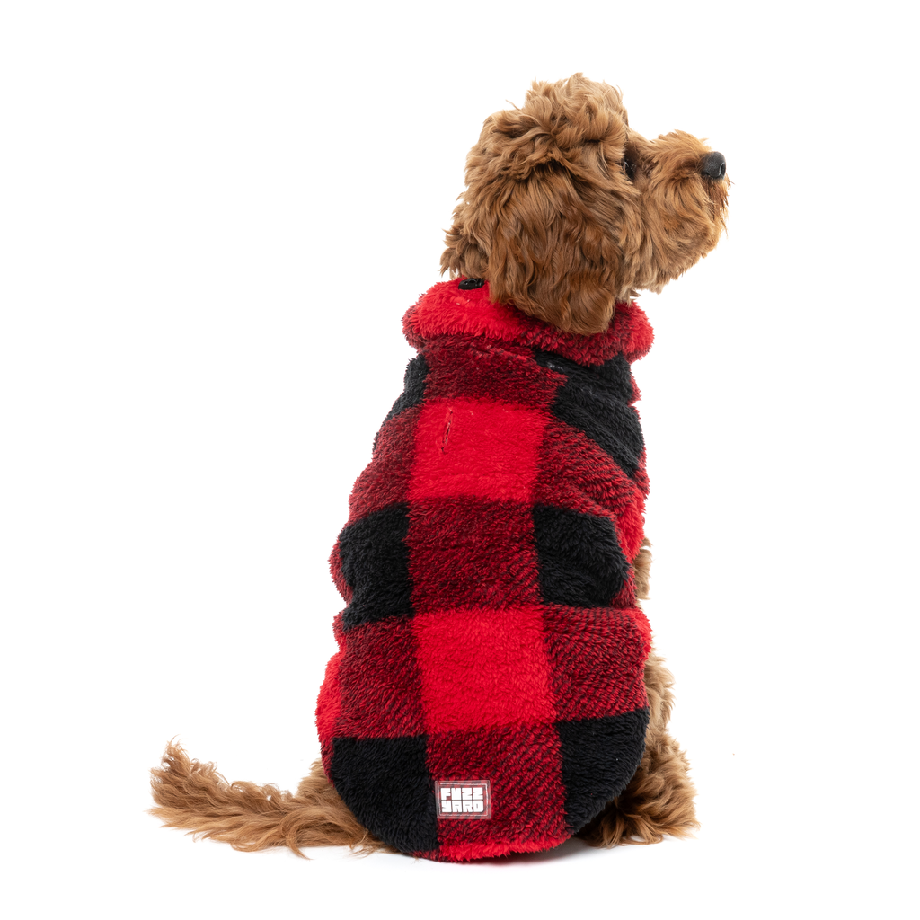 Checkered Teddy Sweater - Red