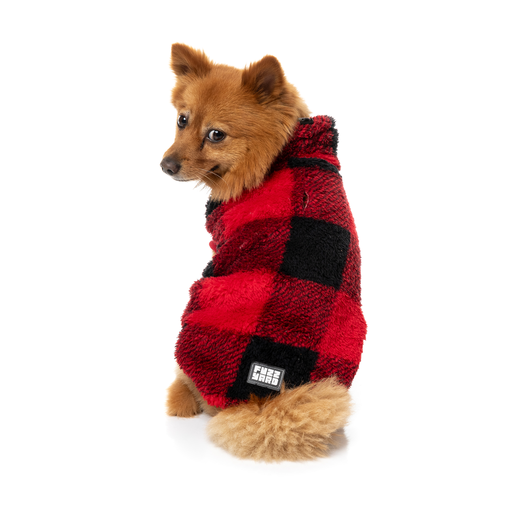 Checkered Teddy Sweater - Red
