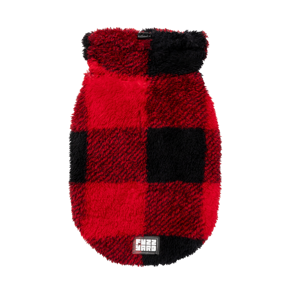 Checkered Teddy Sweater - Red