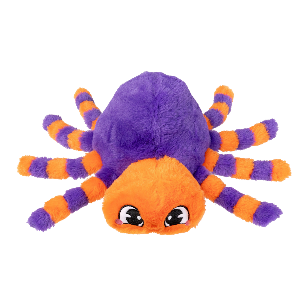 Peluche de Halloween para perros FuzzYard Tarantina The Spider con forma de araña morada y naranja