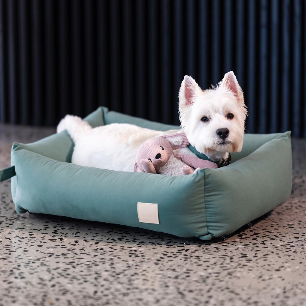 FuzzYard Life Myrtle Green Cotton Dog Bed