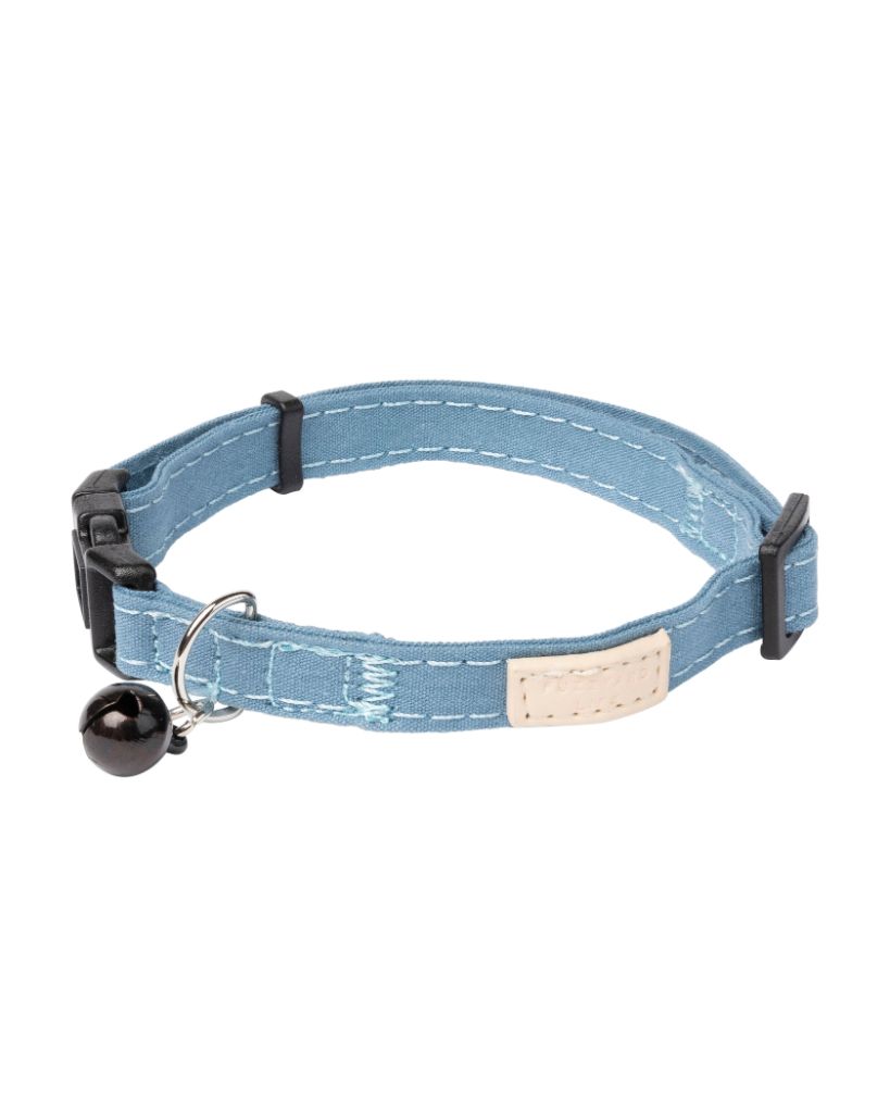 FuzzYard Life French Blue Cotton Cat Collar