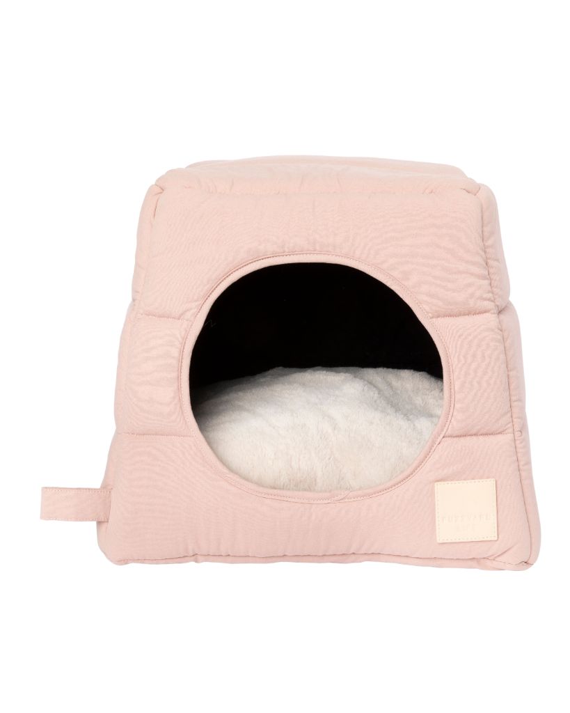 FuzzYard Life Soft Blush Cotton Cave Bed