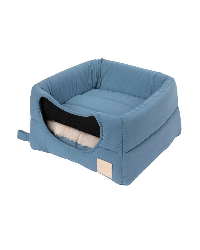 FuzzYard Life French Blue Cotton Cave Bed